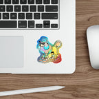 Poodle Retro Y2K vinyl sticker by Tritan, on a skateboard