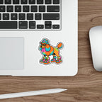 Poodle Retro Y2K vinyl sticker by Tritan, on a laptop