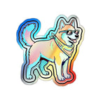 Siberian Husky Retro Y2K vinyl sticker by Tritan, front