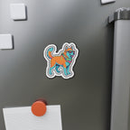 Siberian Husky Retro Y2K die-cut magnet by Tritan, on the fridge