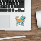 Siberian Husky Retro Y2K vinyl sticker by Tritan, on a laptop