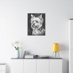 Yorkshire Terrier Charcoal canvas print by Tritan, desk wall