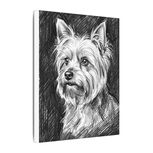 Yorkshire Terrier Charcoal Portrait Canvas Wall Art | Yorkie Dog Lover Gift | Pet Memorial Decor | Stretched Canvas Print