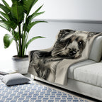 Yorkshire Terrier Charcoal Portrait Sherpa Fleece Blanket | Dog Lover Gift