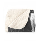 Yorkshire Terrier Charcoal sherpa blanket by Tritan, folded