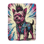 Yorkshire Terrier Comic Pop Art sherpa blanket by Tritan, front