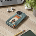 Yorkshire Terrier Halloween tough phone case by Tritan, on a desk