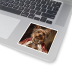 Yorkshire Terrier Kings & Queens vinyl sticker by Tritan, on a laptop