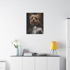 Yorkshire Terrier Medieval Knight canvas print by Tritan, desk wall