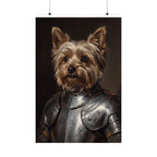 Yorkshire Terrier Medieval Knight matte poster print by Tritan, front