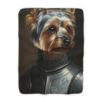 Yorkshire Terrier Medieval Knight Portrait Regal Throw Blanket | Premium Dog Prints | Tritan