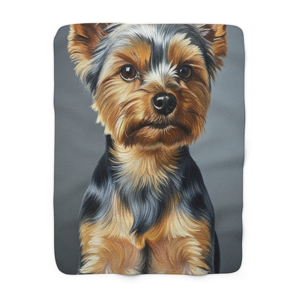 Yorkshire Terrier Oil Portrait Regal Throw Blanket | Premium Dog Prints | Tritan