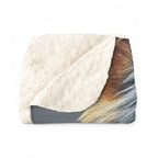 Yorkshire Terrier Oil Portrait sherpa blanket by Tritan, folded