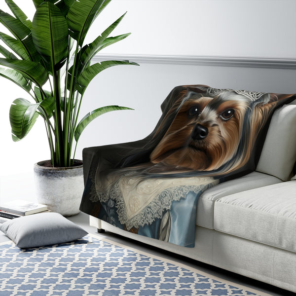 Yorkshire Terrier Renaissance Royal Portrait Regal Throw Blanket | Premium Dog Prints | Tritan — Lifestyle View
