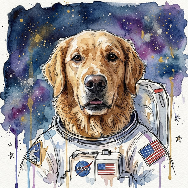Space style custom dog portrait