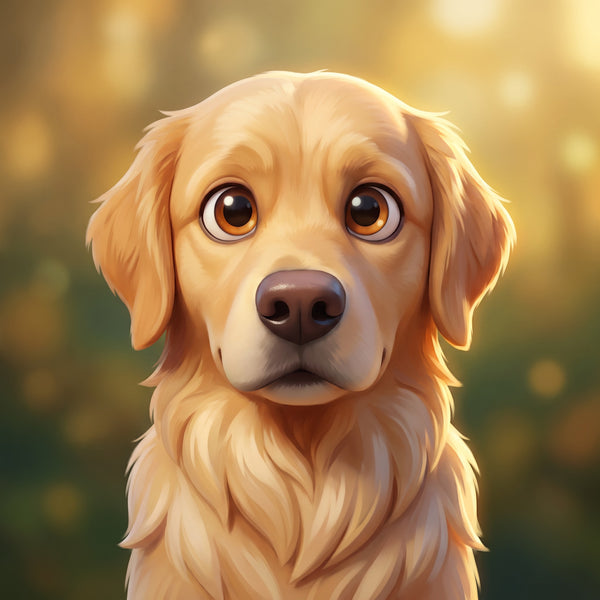 Cartoon style custom dog portrait