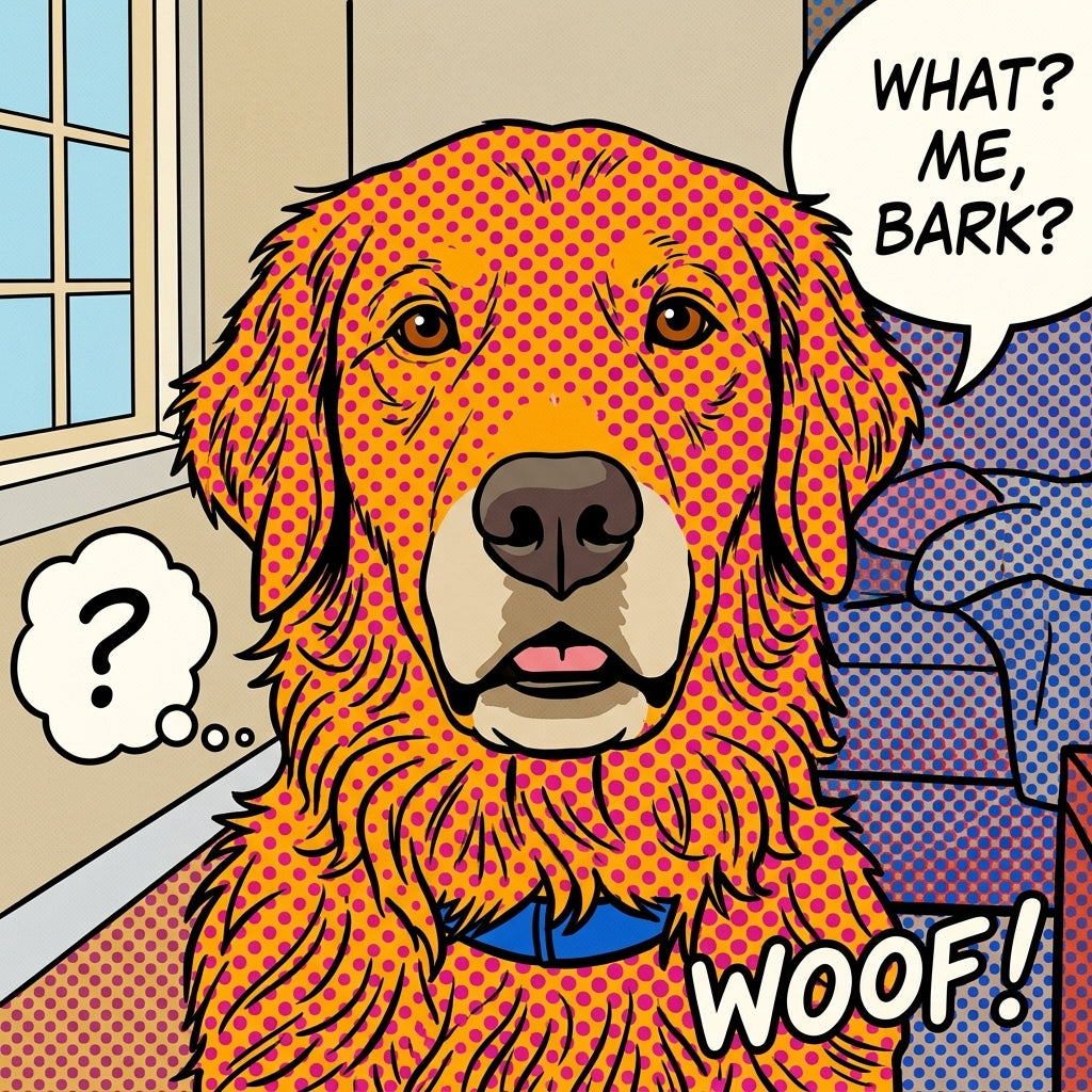 Comic Pop style custom dog portrait