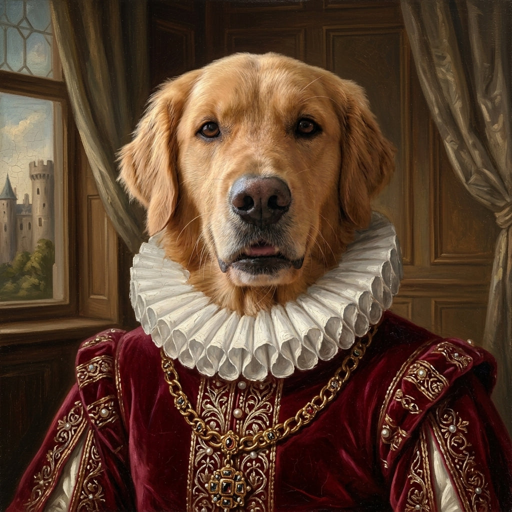 Royal style custom dog portrait