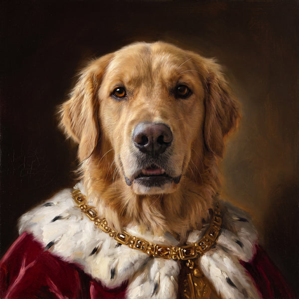 Royal style custom dog portrait