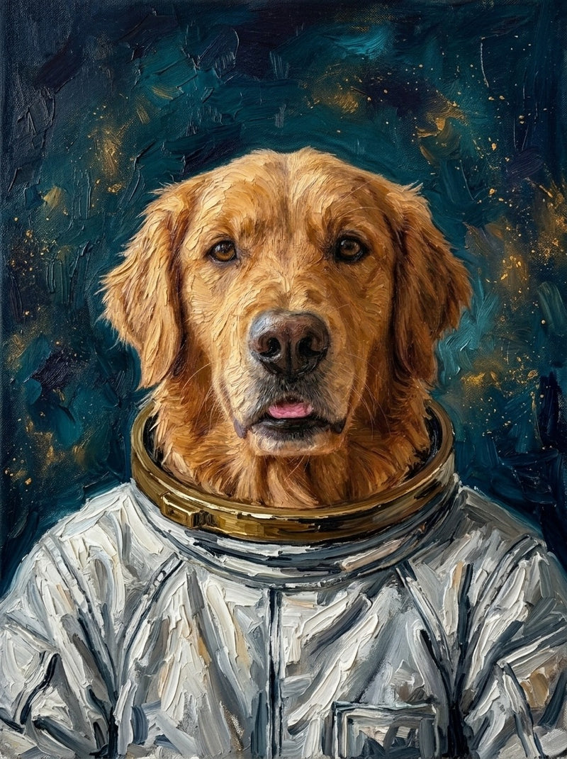 Space style custom dog portrait