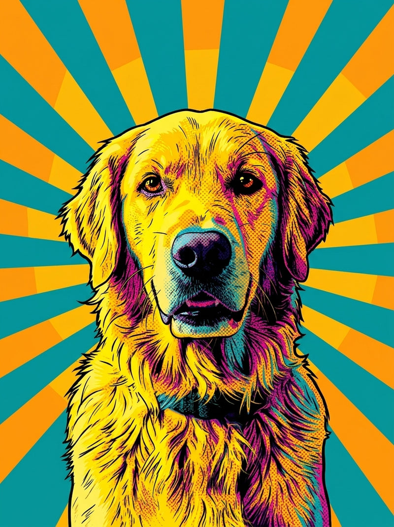 Comic Pop style custom dog portrait