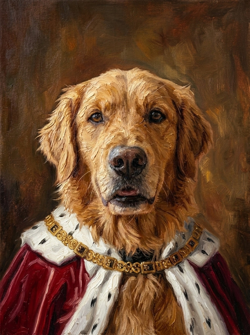 Royal style custom dog portrait